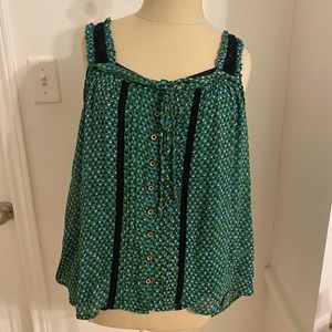 Anthropologie Sheer patterned blouse